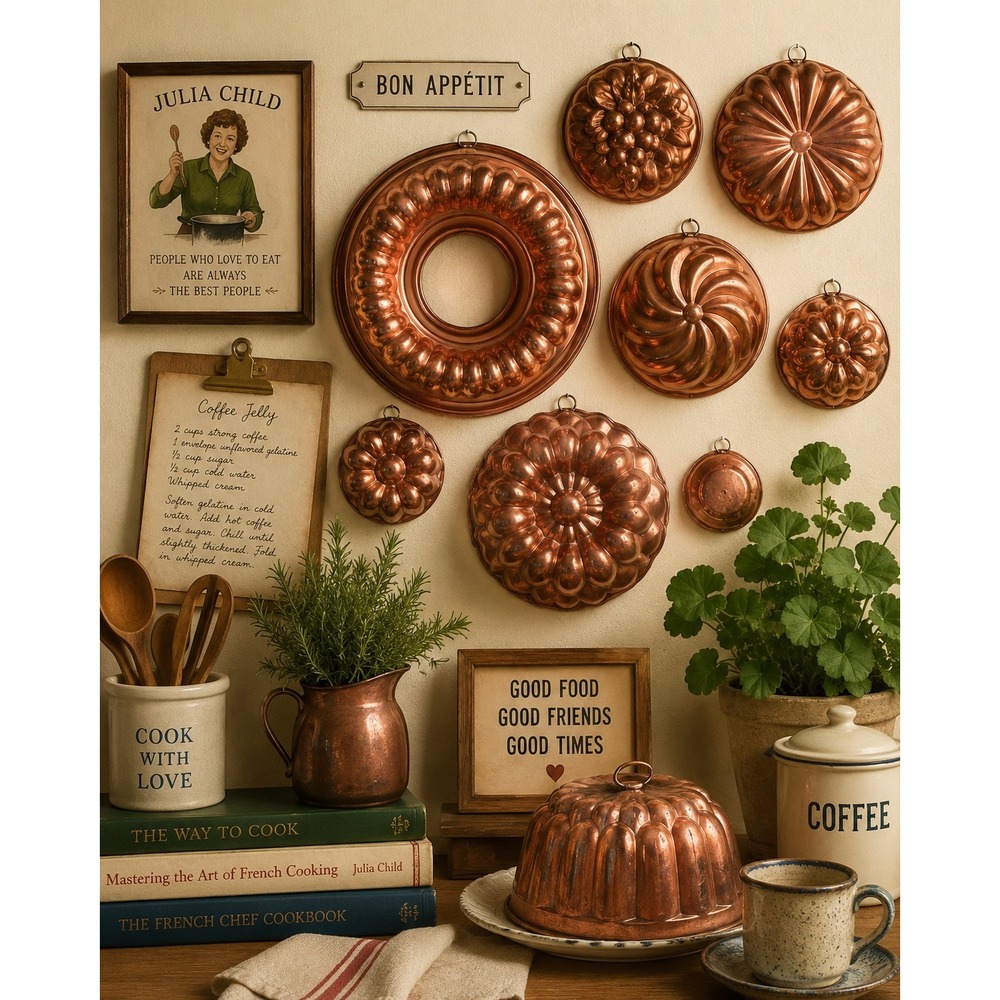 Vintage Mirro Copper Kitchen Mold - Julia Child French Country Wall Decor